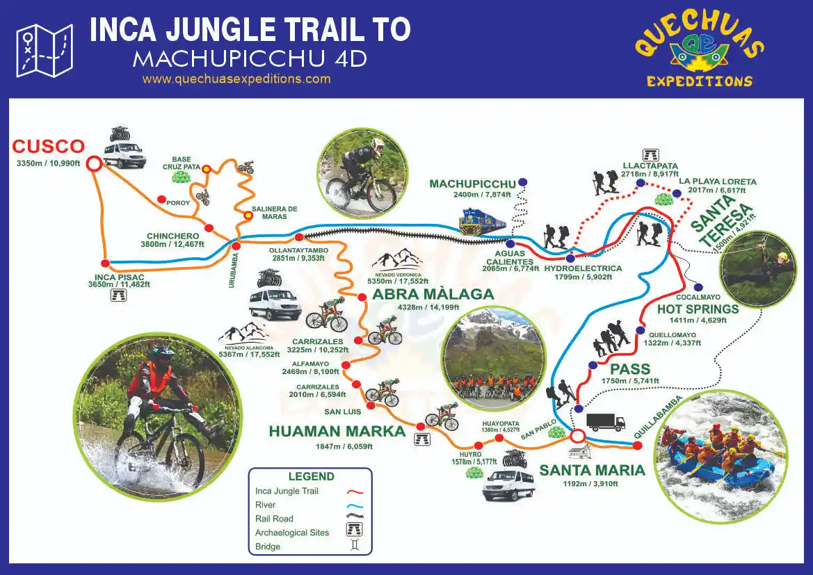 trilha inca jungle para machu picchu 4 dias